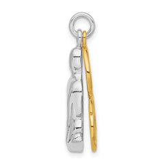 Sophia Jewelers 925 Sterling Silver Moveable Unisex Charm with Gold Tone