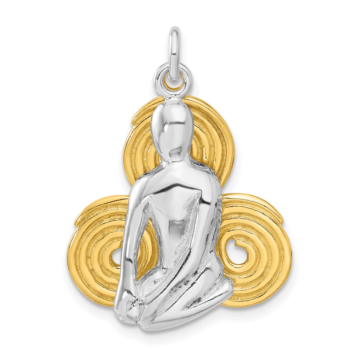 Sterling Silver Gold-tone Yoga/Meditation Charm