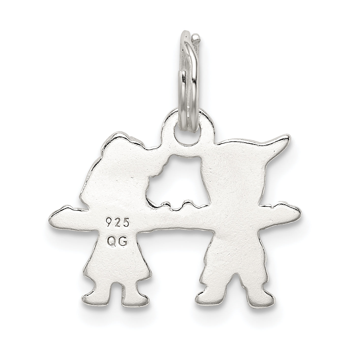 Sterling Silver 925 Boy and Girl Charm with Polished Anti-Tarnish Finish