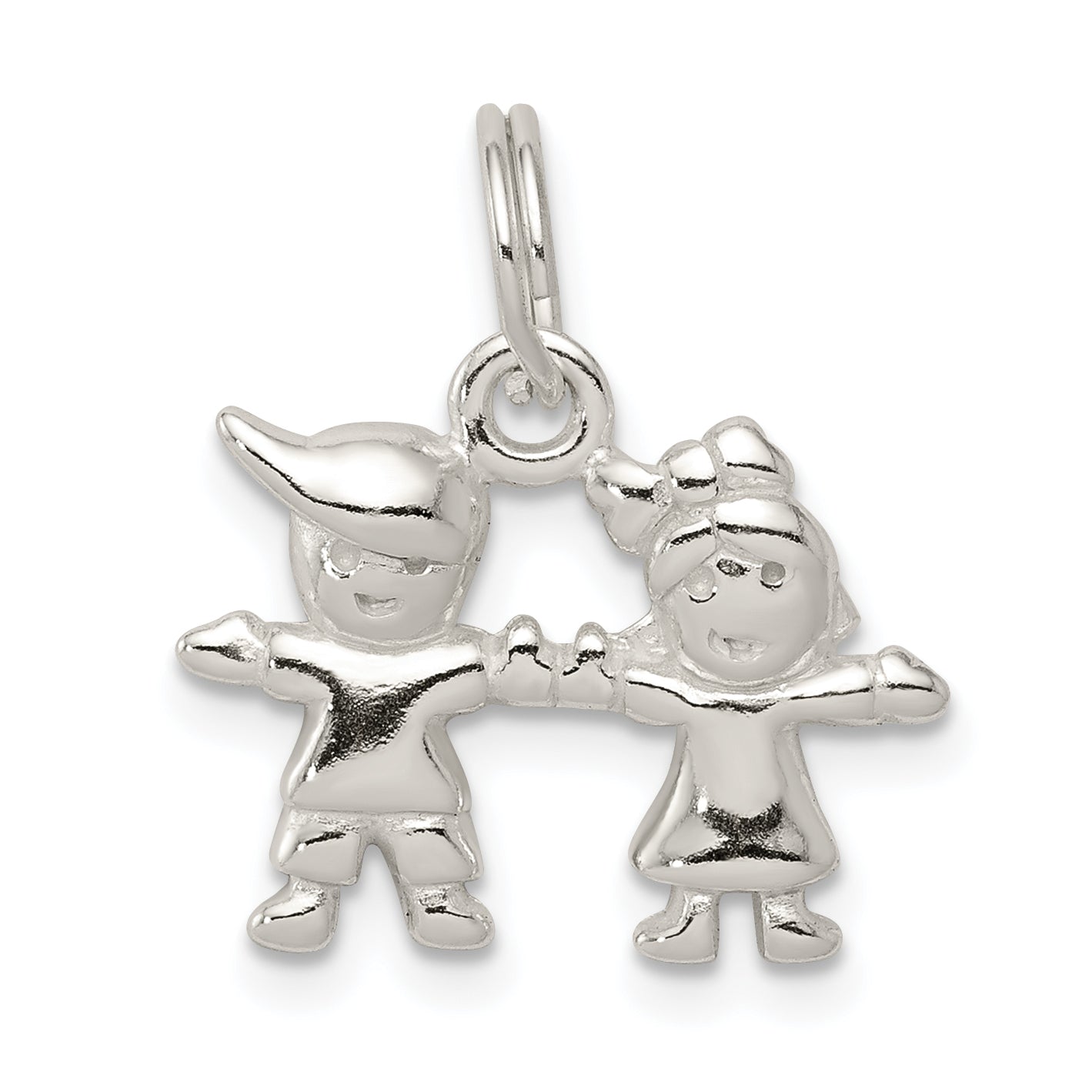 Sterling Silver Polished Boy and Girl Charm Main image