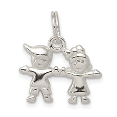 Sterling Silver Polished Boy and Girl Charm