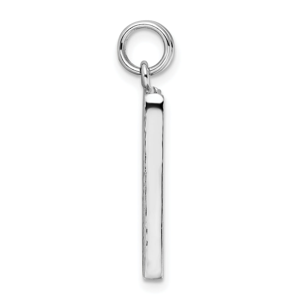 Sterling Silver Rhodium-Plated Textured Photo Frame Charm for Women