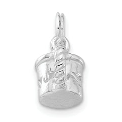 Sterling Silver 925 Polished 3D Mug Charm Elegant Themed Pendant