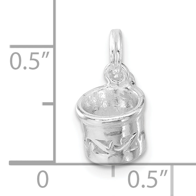 Sterling Silver 925 Polished 3D Mug Charm Elegant Themed Pendant