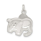 Sophia Jewelers Sterling Silver Elephant Charm with Grey Enamel and CZ