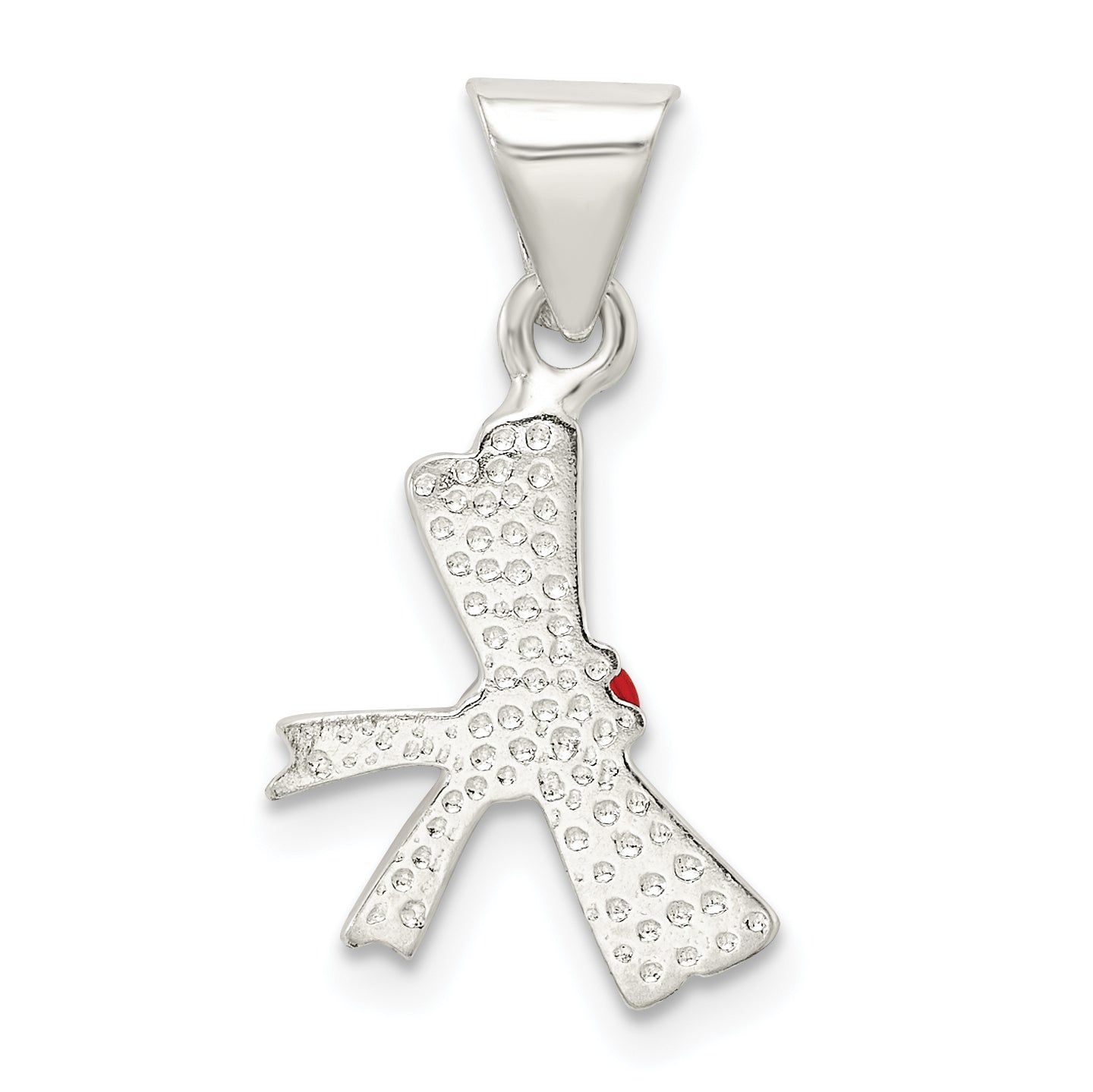 Sterling Silver Enamel Diploma Charm with Anti-Tarnish Casted Finish