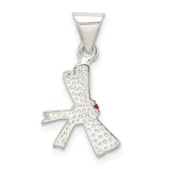 Sterling Silver Enamel Diploma Charm with Anti-Tarnish Casted Finish