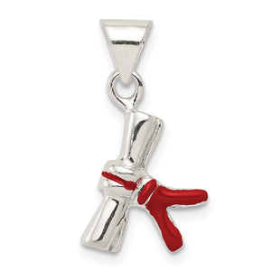 Enameled Diploma Charm in Sterling Silver, 20mm - Sophia Jewelers