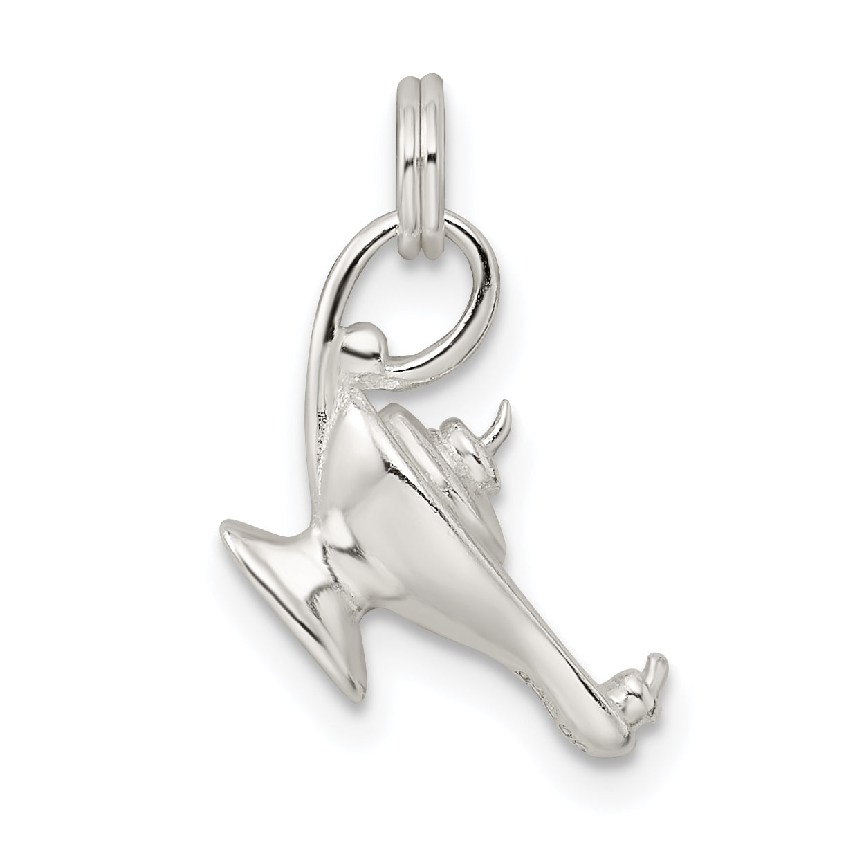 Sterling Silver 925 Genie Lamp Charm with Anti-Tarnish Finish