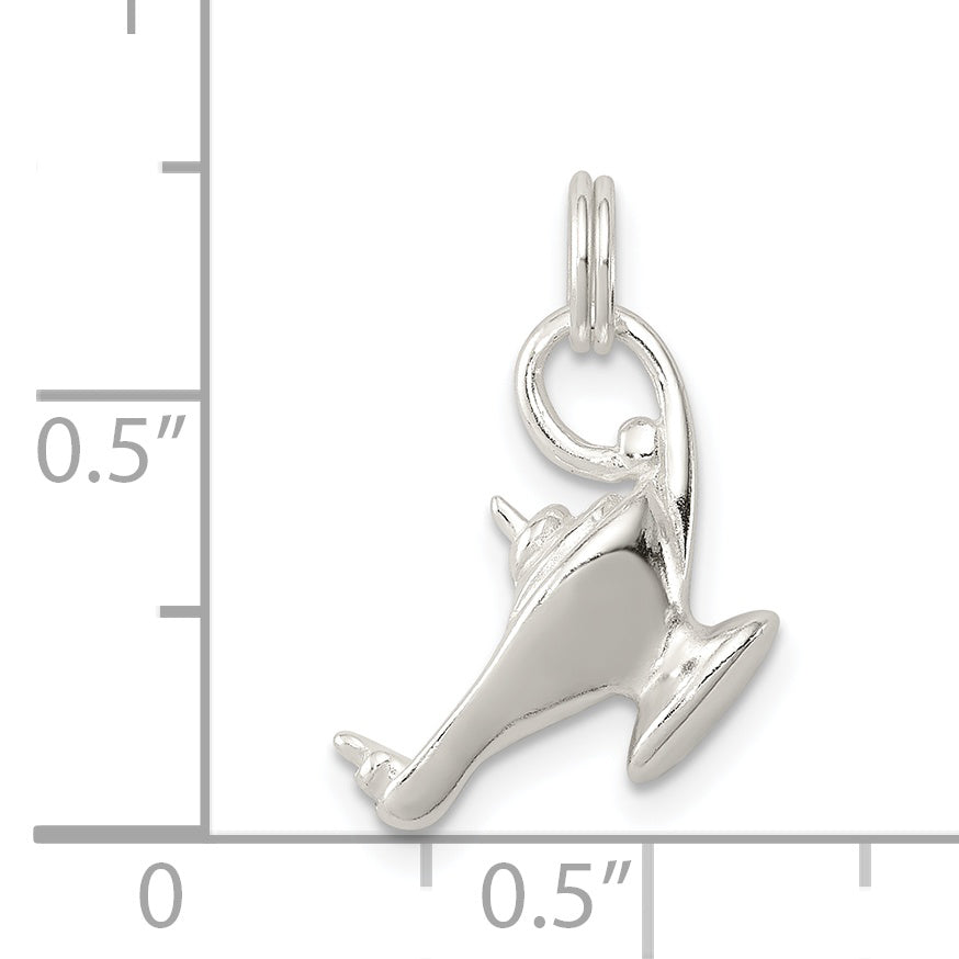 Sterling Silver 925 Genie Lamp Charm with Anti-Tarnish Finish