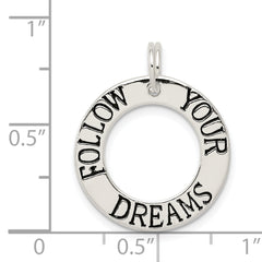 Sterling Silver 925 Polished Follow Your Dreams Charm Pendant  Elegant & Durable