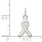 Sterling Silver 925 Awareness Charm with White Enamel Polished Finish