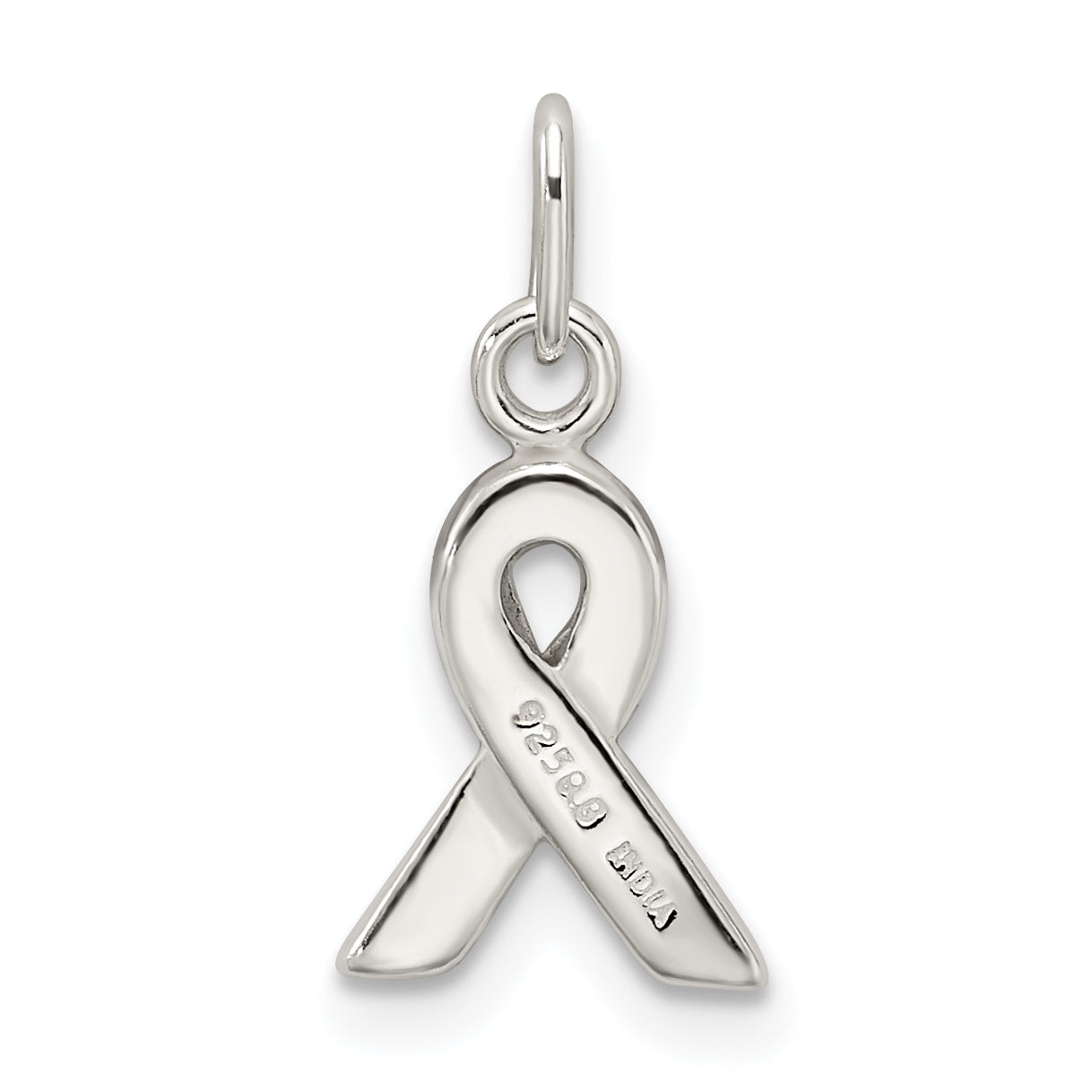Sterling Silver Green Enameled Awareness Charm with Polished Finish