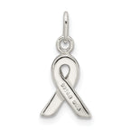 Sterling Silver Green Enameled Awareness Charm with Polished Finish