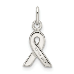 Sterling Silver Green Enameled Awareness Charm with Polished Finish