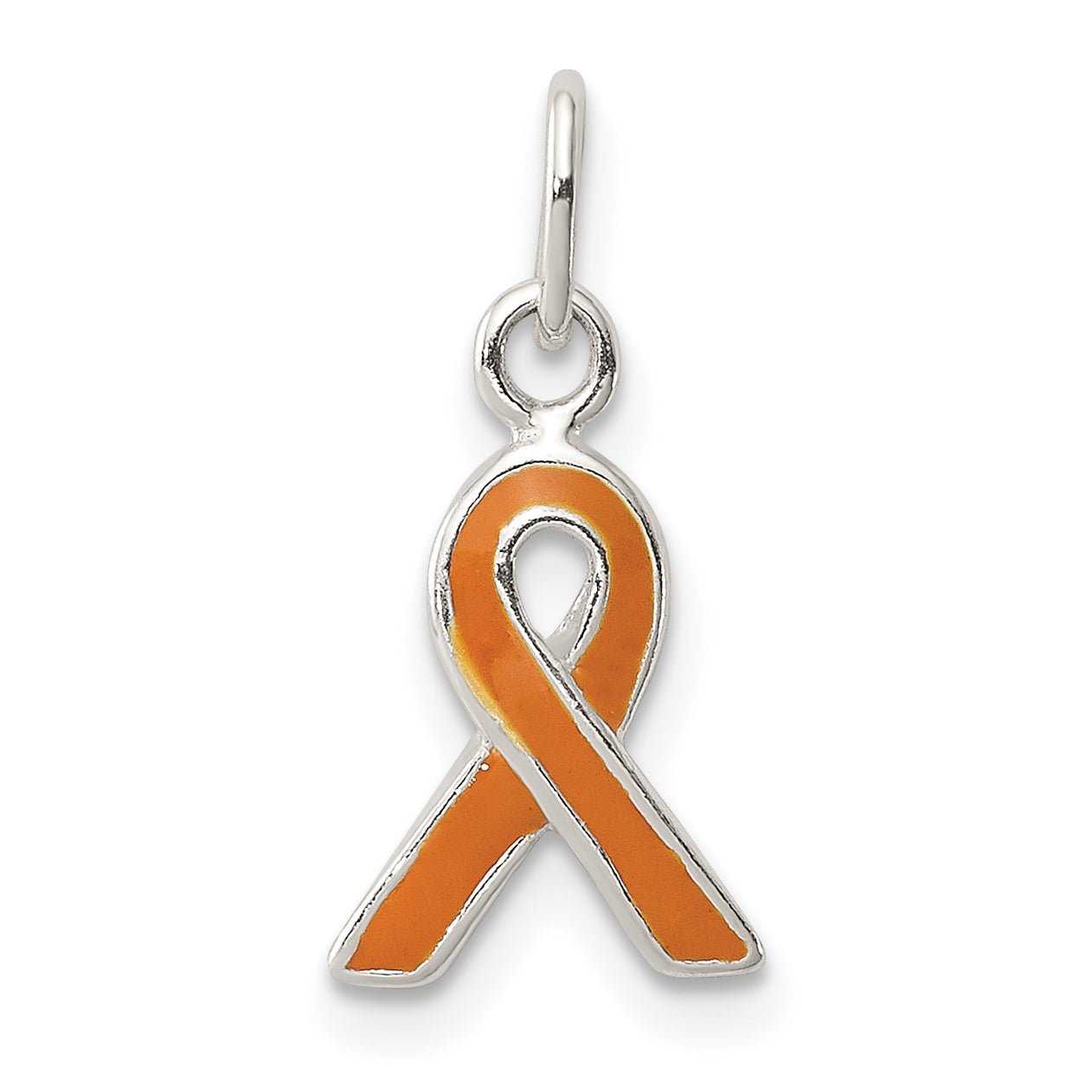 Sterling Silver Orange Enameled Awareness Charm Main image