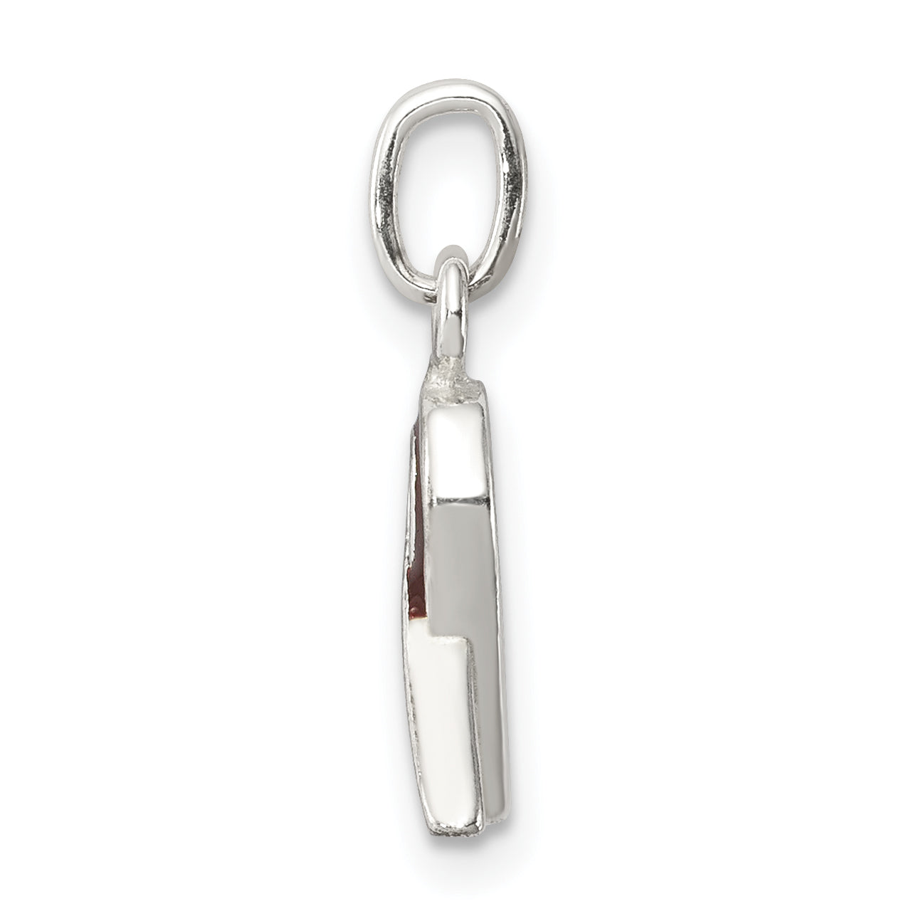 Sterling Silver 925 Awareness Charm with Brown Enamel Polished Finish Secondary image