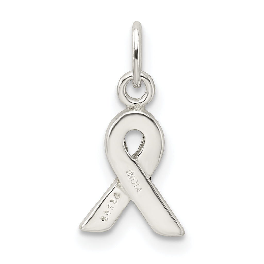 Sterling Silver 925 Awareness Charm with Brown Enamel Polished Finish
