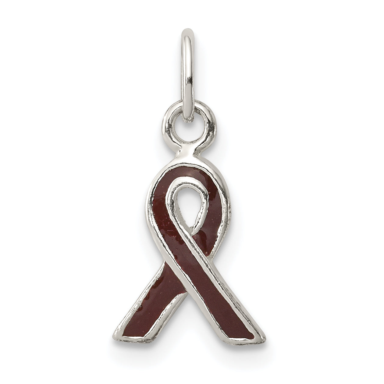 Sterling Silver Brown Enameled Awareness Charm Main image