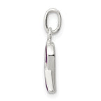 Sterling Silver 925 Polished Purple Enameled Awareness Charm