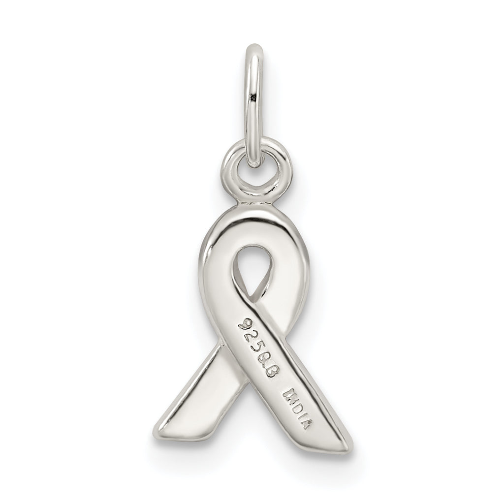 Sterling Silver 925 Polished Purple Enameled Awareness Charm