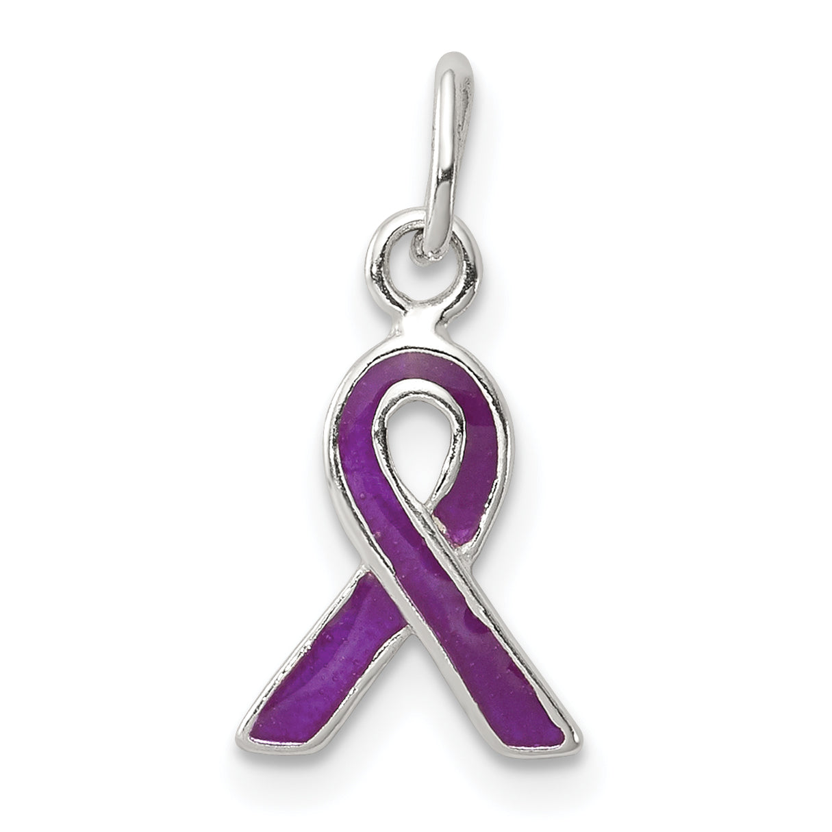 Sterling Silver Purple Enameled Awareness Charm Main image