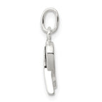 Sterling Silver 925 Black Enameled Awareness Charm Polished Finish
