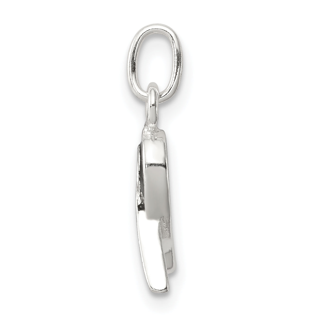 Sterling Silver 925 Black Enameled Awareness Charm Polished Finish