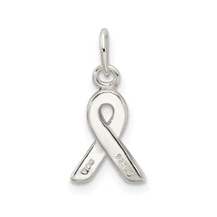 Sterling Silver 925 Black Enameled Awareness Charm Polished Finish