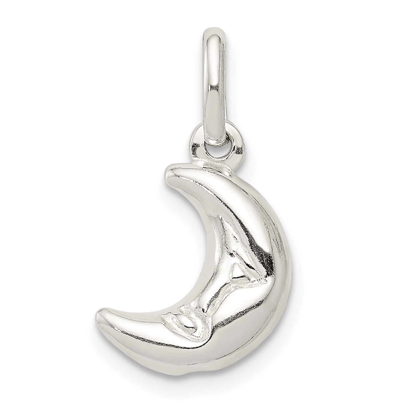 Sterling Silver 3-D Half Moon Charm Main image