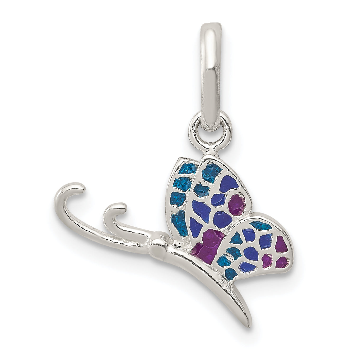 Sterling Silver Enameled Butterfly Charm Main image