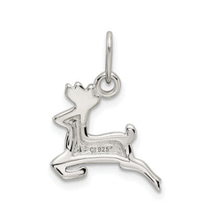 Sterling Silver 925 Running Deer Charm with Rhodium Elegance