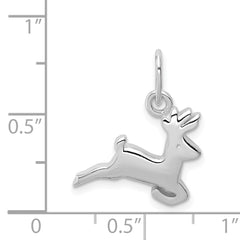 Sterling Silver 925 Running Deer Charm with Rhodium Elegance