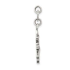 Antiqued Sterling Silver 925 Witch Pendant with Vintage Charm