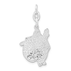Sophia Jewelers Sterling Silver Santa Charm with Multi-Color Enamel