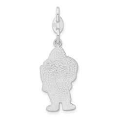 Sterling Silver 925 Santa Charm with Multi-Colored Enamel Finish
