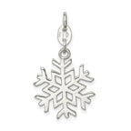 Sterling Silver 925 Snowflake Charm with Polished Anti-Tarnish Finish