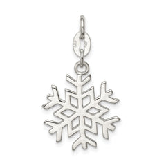 Sterling Silver 925 Snowflake Charm with Polished Anti-Tarnish Finish