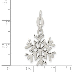 Sterling Silver 925 Snowflake Charm with Polished Anti-Tarnish Finish