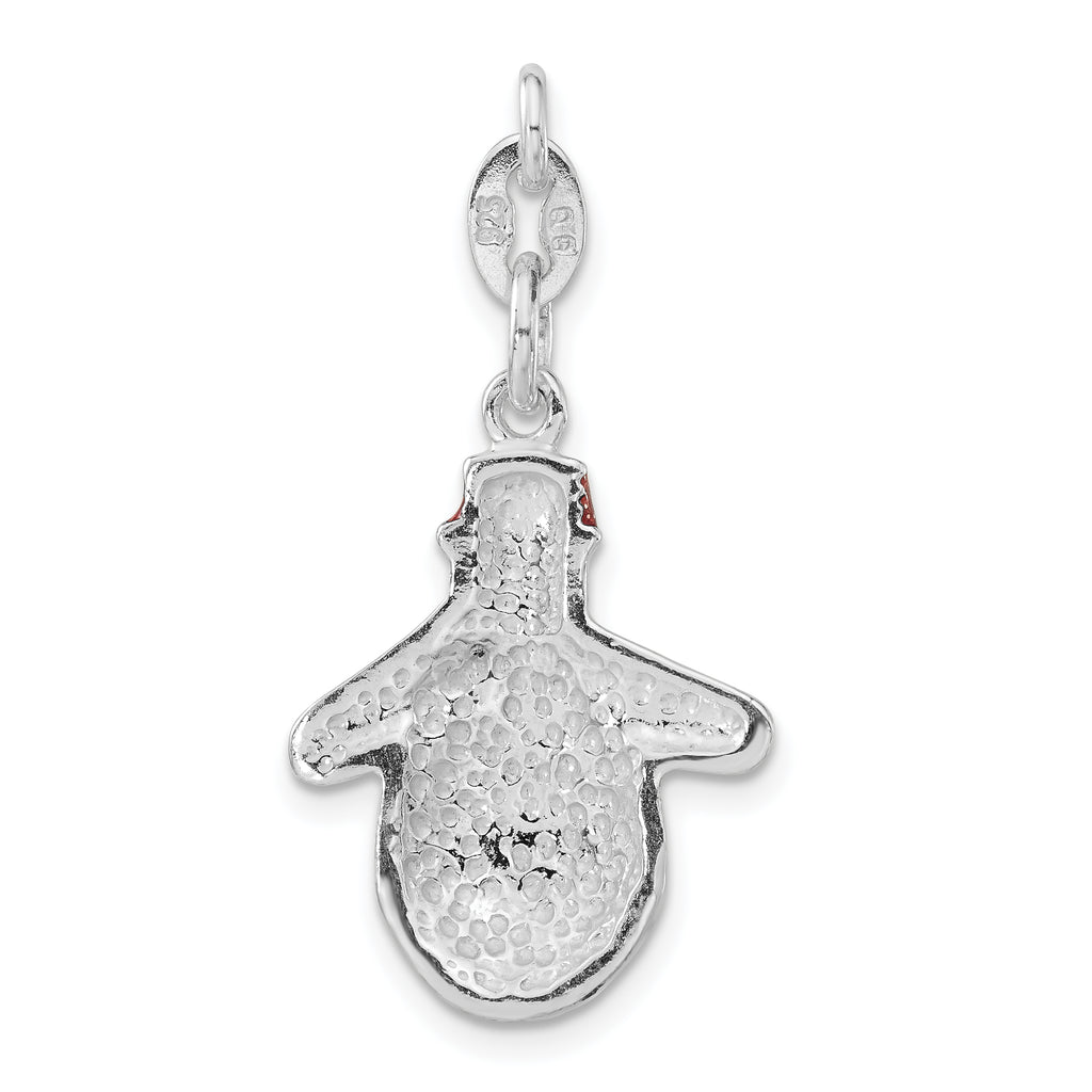 Enameled Snowman Charm in Sterling Silver