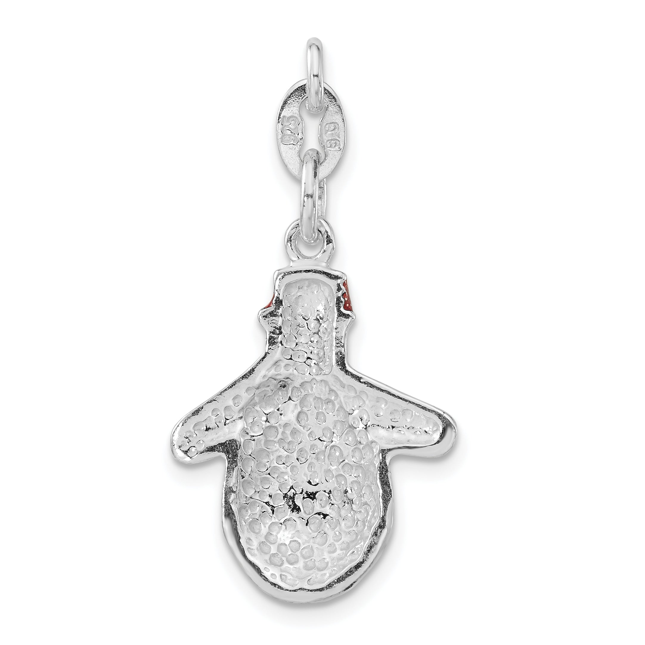 Enameled Snowman Charm in Sterling Silver