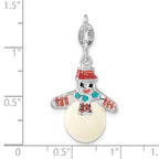 Enameled Snowman Charm in Sterling Silver