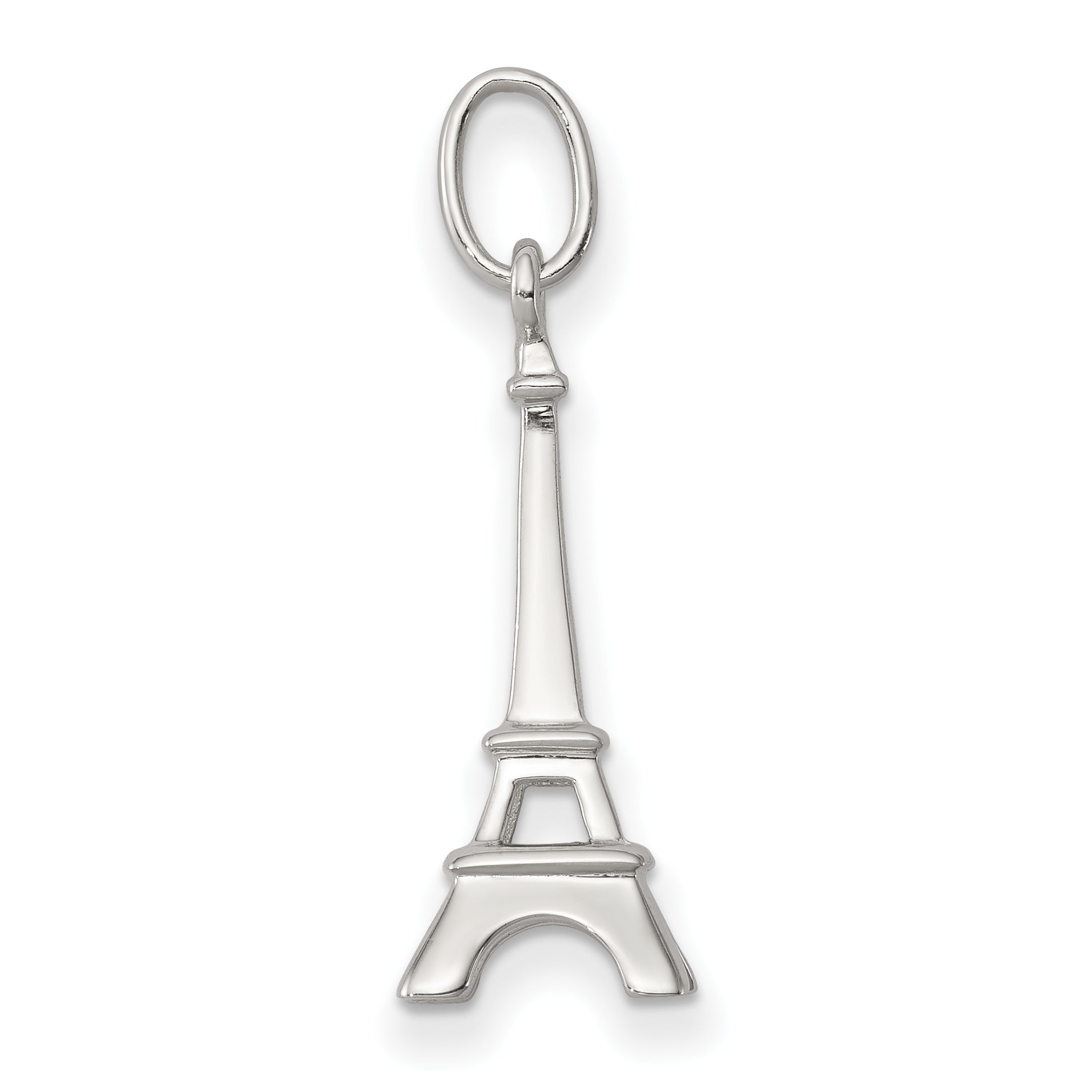 Sophia Jewelers 925 Sterling Silver Polished Eiffel Tower 3D Charm Pendant