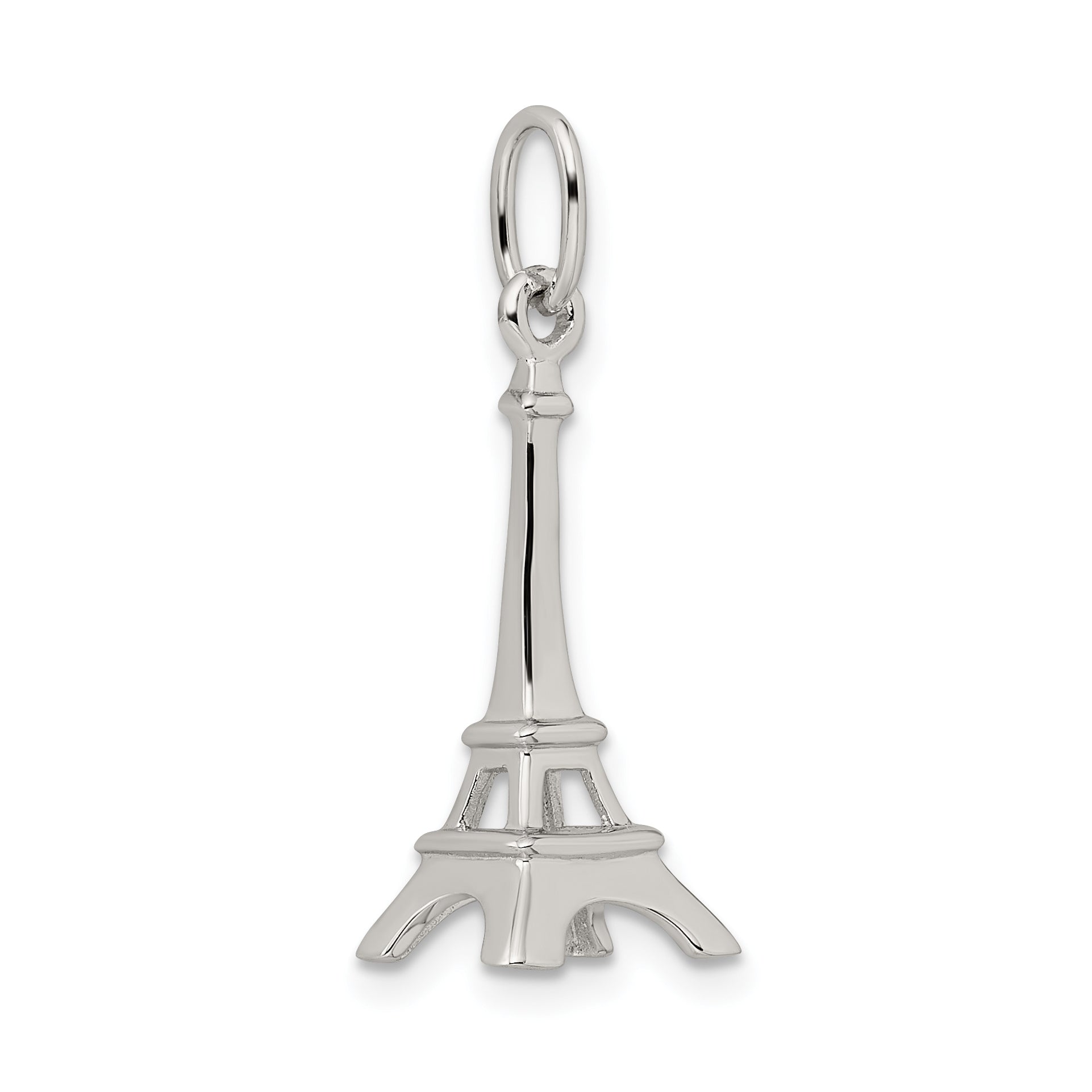 Sophia Jewelers 925 Sterling Silver Polished Eiffel Tower 3D Charm Pendant