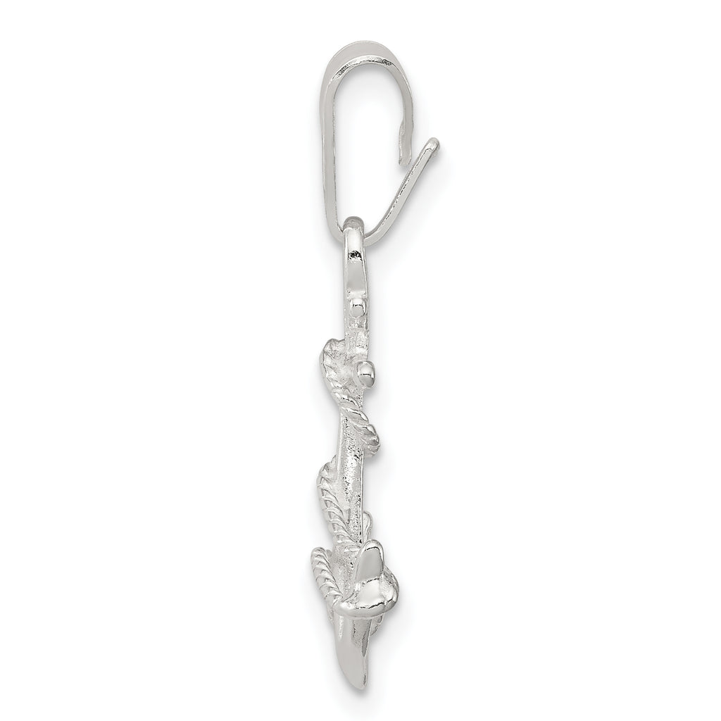 Sterling Silver 925 Men's Anchor Pendant with Polished Anti-Tarnish Finish