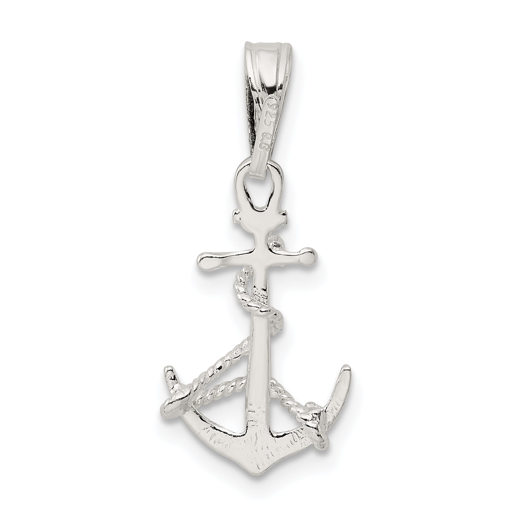Sterling Silver Anchor & Rope Pendant