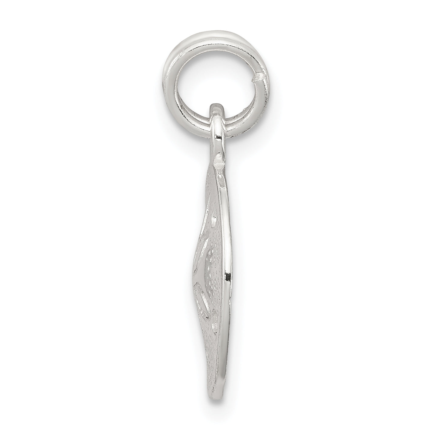 Sophia Jewelers Sterling Silver Sand Dollar Charm with Rhodium Polish