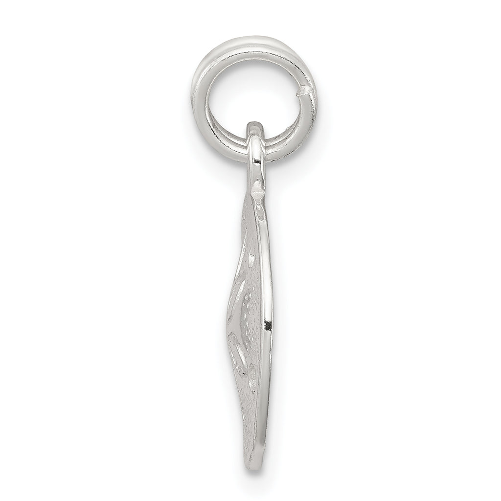 Sophia Jewelers Sterling Silver Sand Dollar Charm with Rhodium Polish