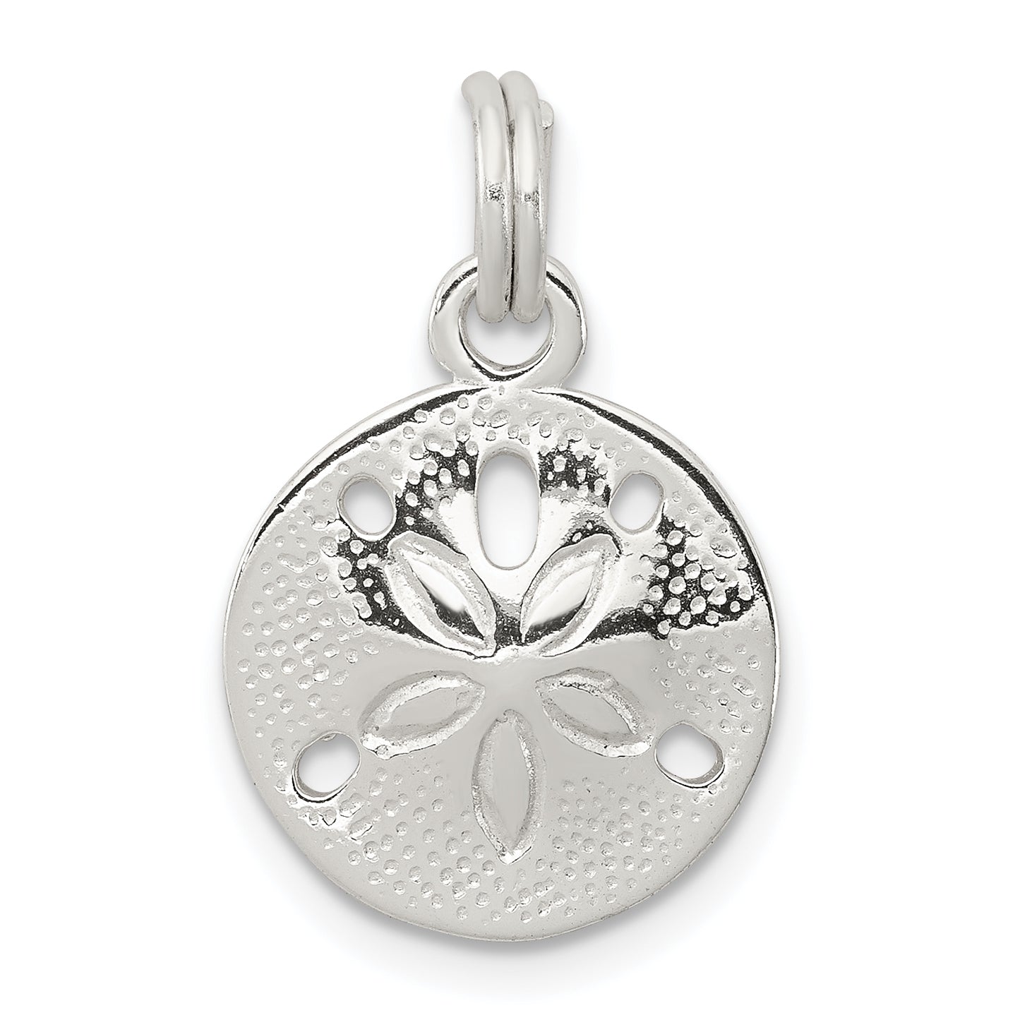 Sterling Silver Rhodium-plated Polished Sand Dollar Charm Main image