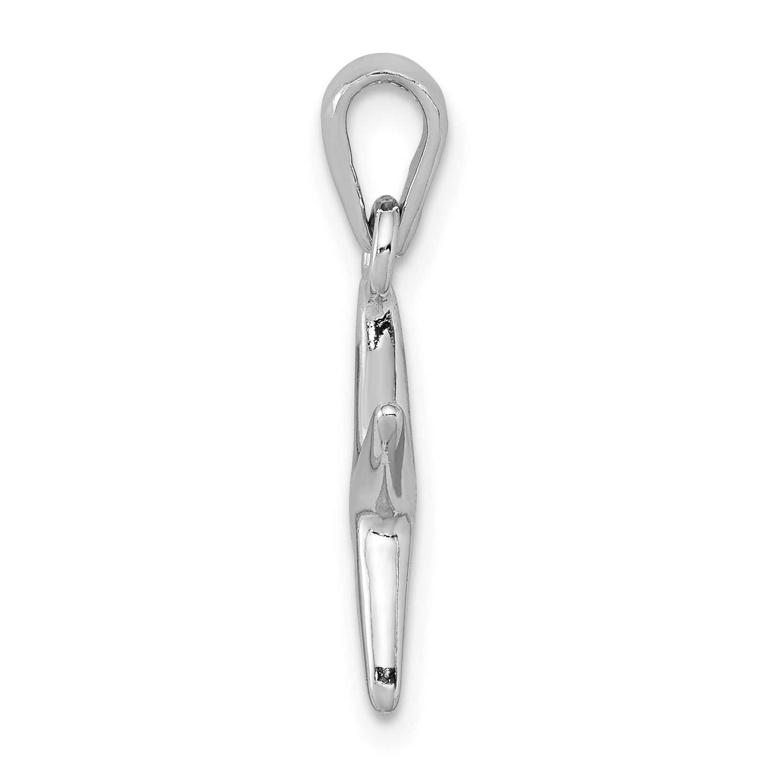 Sterling Silver Rhodium-Plated Starfish Charm Elegant Polished Finish Secondary image